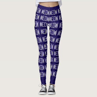 Leggings - Padrão de mensagem de Na moda Meow