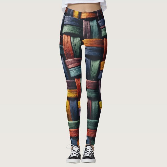 Leggings padrão de trança (Frente)