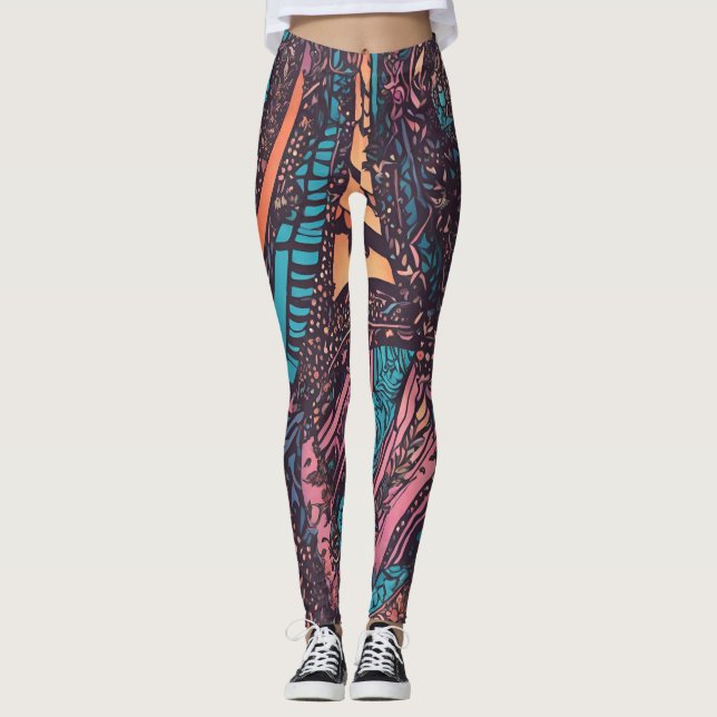 Leggings Padrão Multicolorido (Frente)