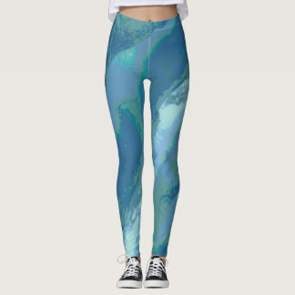 Leggings padronizadas "Write on-line" azuis da Cin
