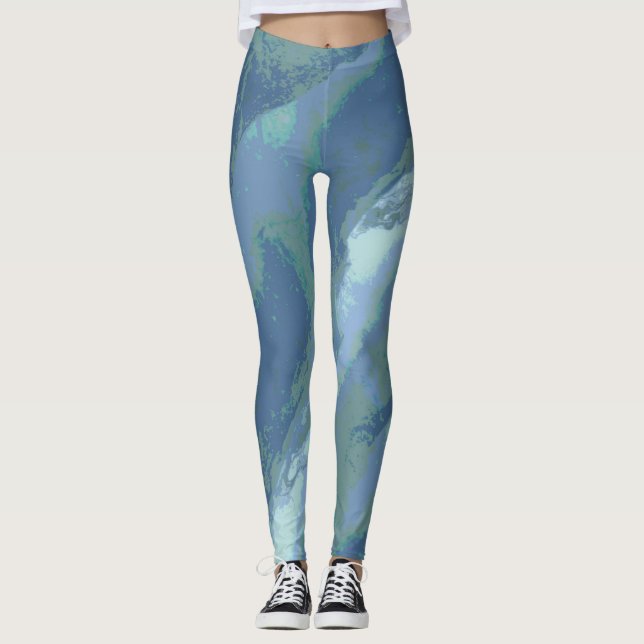 Leggings padronizadas "Write on-line" azuis da Cin (Frente)