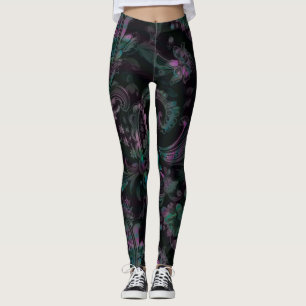 Leggings Paisley: Escuro, derramamento de petróleo