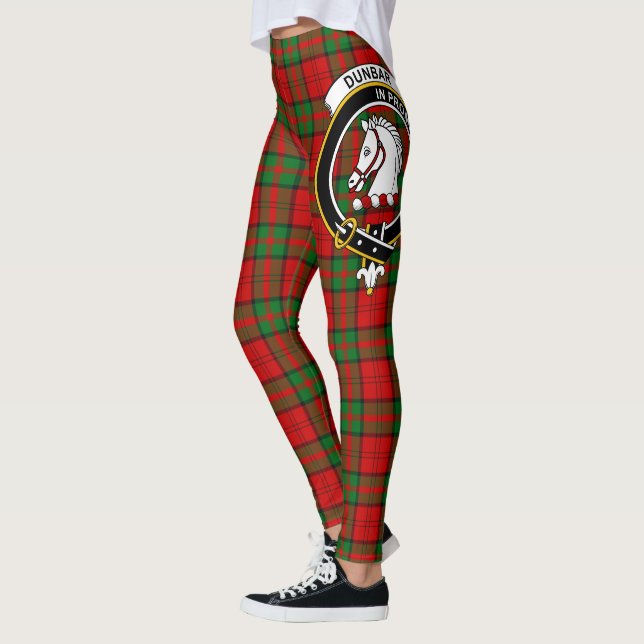 Leggings para Mulheres com Xadrez Crest do Clã Dun (Esquerda)