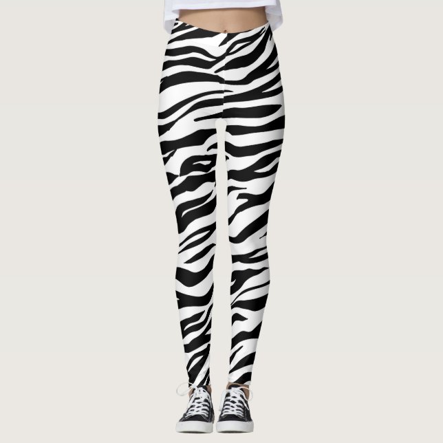 Leggings para mulheres Impressão de Tigre Preto/Br (Frente)