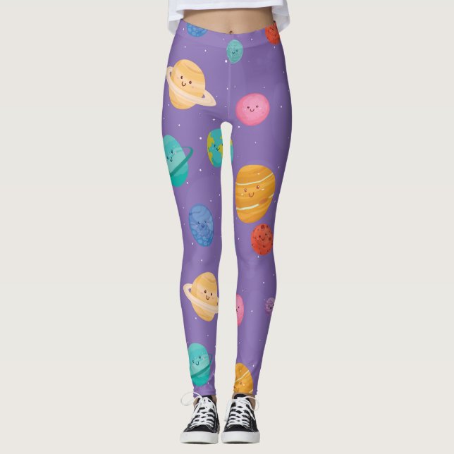 Leggings para planetas felizes (Frente)