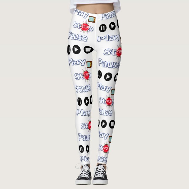 Leggings Parar Reproduzir (Frente)