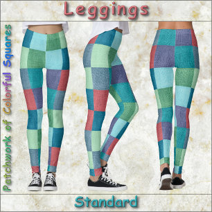 LEGGINGS - "Patchwork of Colorful Squares