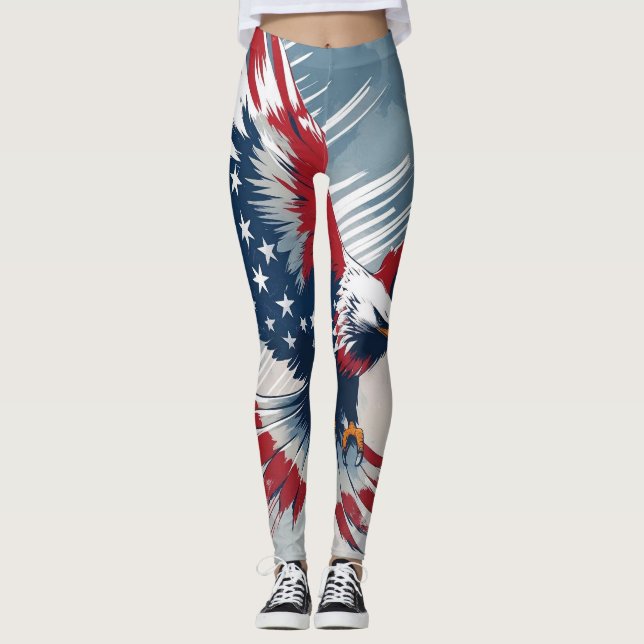 Leggings Patriotic Eagle USA (Frente)