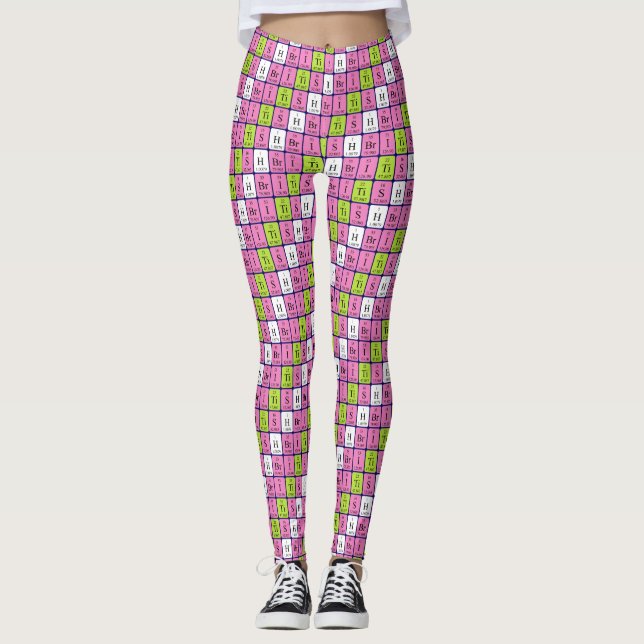Leggings patrióticas mesas periódicas britânicas 1 (Frente)