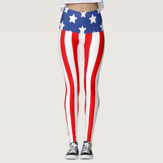 Leggings Patrióticos de Cintura Alta (Frente)