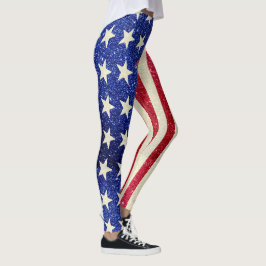 Leggings Patrióticos Femininos, Lâmpada Americana
