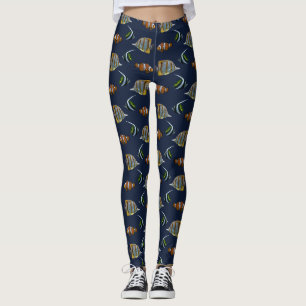 Leggings Peixes Tropicais (Azul-Marinho)