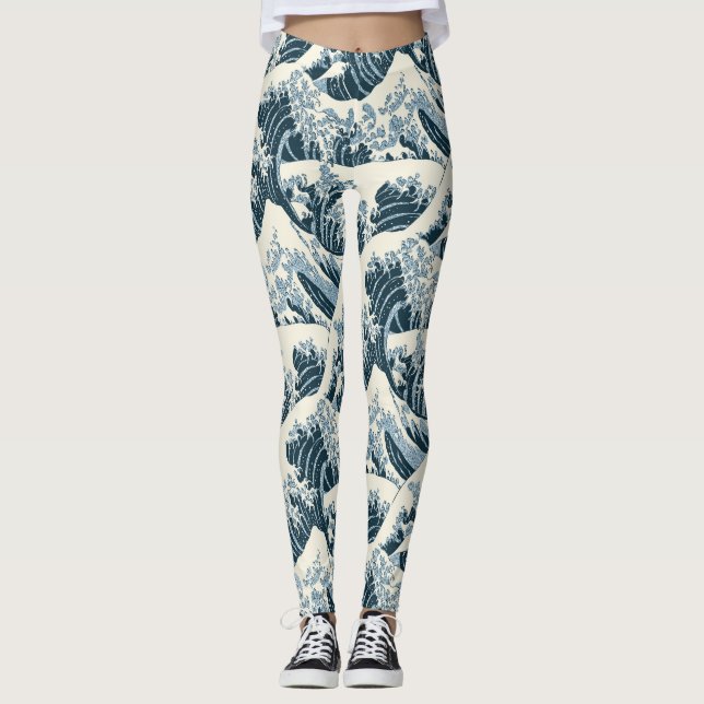Leggings personalizadas - A onda de Hokusai (Frente)
