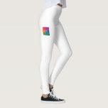 Leggings personalizadas adicione o logotipo da sua<br><div class="desc">Adicione Seu Nome De Texto Logotipo Leggings Brancas Modernas Elegantes De Modelo.</div>