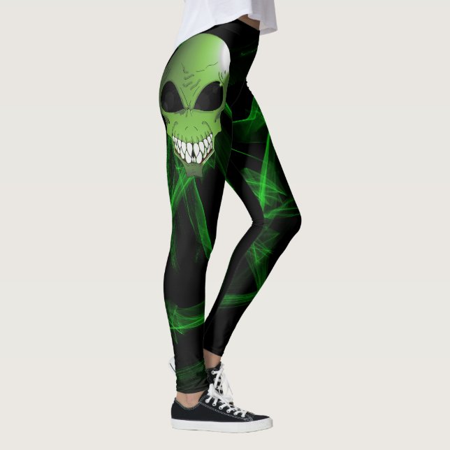 Leggings personalizadas da alienígena verde (Direita)