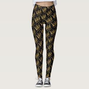 Leggings Personalizadas da Coroa do ouro