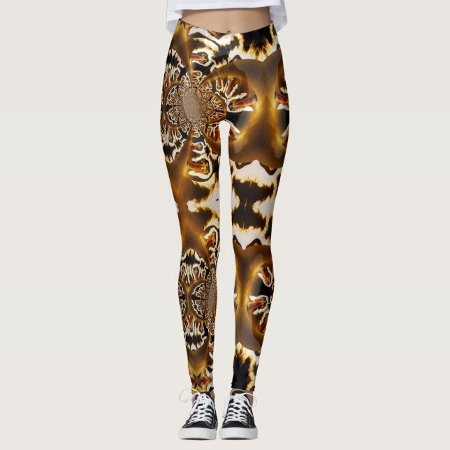 Leggings personalizadas da magia de fogo frontal (Frente)