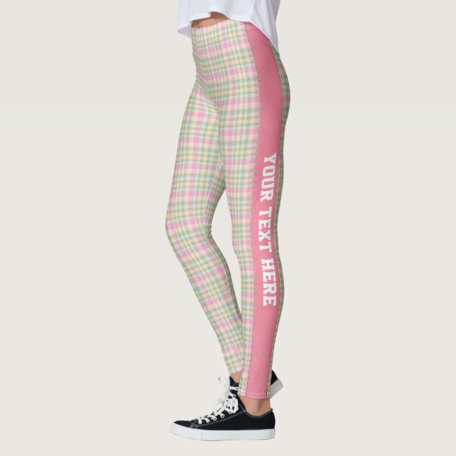 Leggings personalizadas da Xadrez de Pastel (Esquerda)