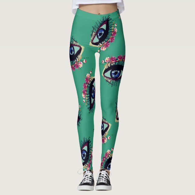 Leggings Personalizadas de Arte Azul (Frente)