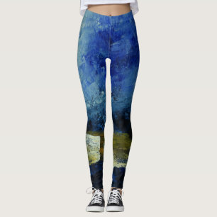 Leggings Personalizadas de Arte Azul abstrato mode
