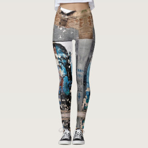 Leggings personalizadas de arte de grafite Retro M