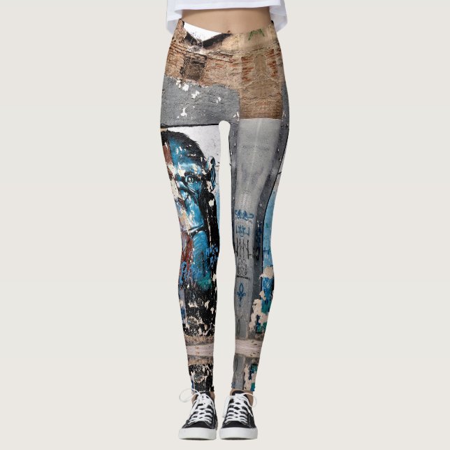 Leggings personalizadas de arte de grafite Retro M (Frente)