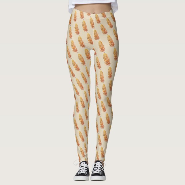 Leggings personalizadas de arte de ouro (Frente)