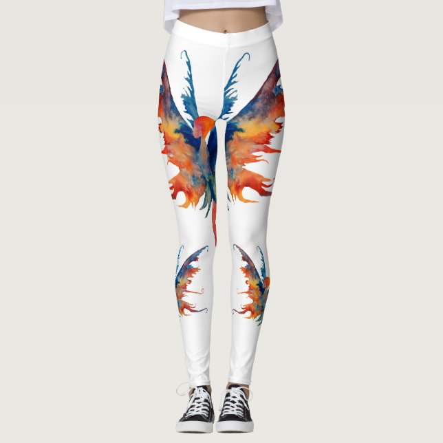Leggings personalizadas de arte em aquarelas de fa (Frente)