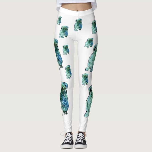 Leggings Personalizadas de Arte Mandala, Bulldog F (Frente)