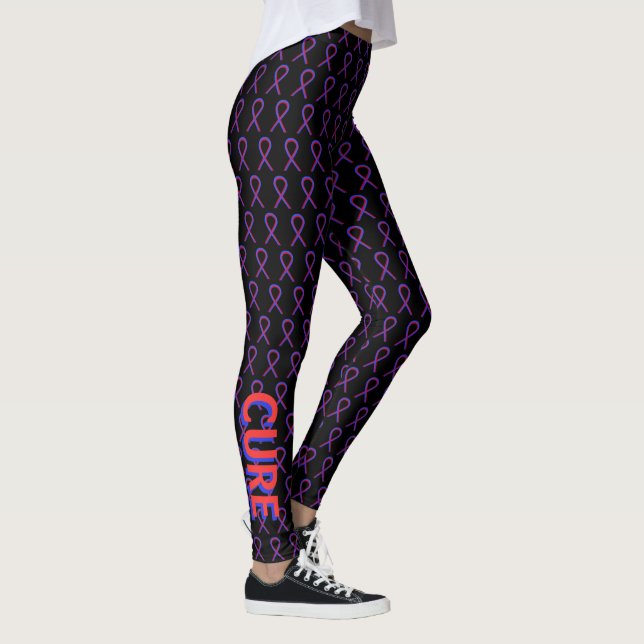Leggings Personalizadas de Fita de Consciência Ver (Direita)