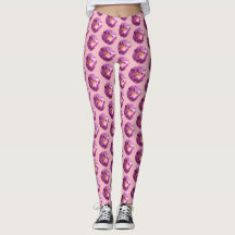 Leggings personalizadas de flores rosa rosa rosa r
