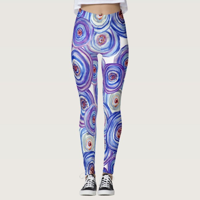 Leggings personalizadas de formulários roxos (Frente)