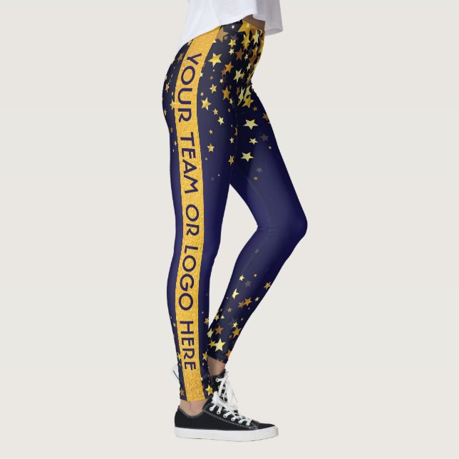 Leggings personalizadas de logotipos do Drill Team (Direita)