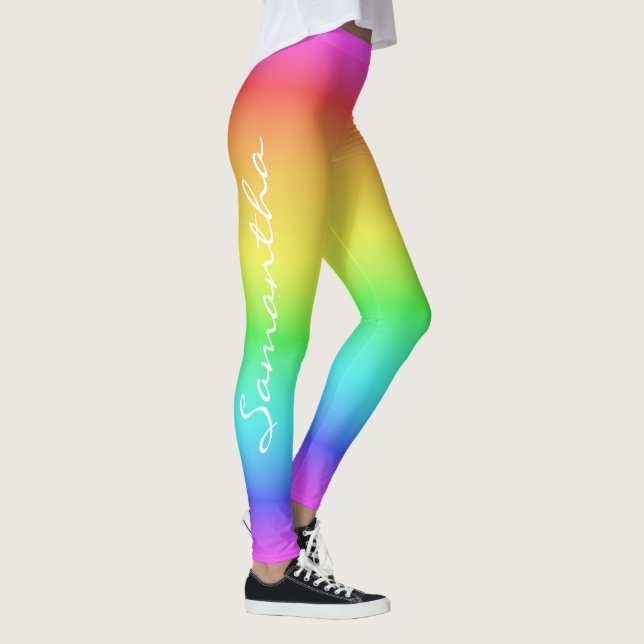 Leggings personalizadas de nomes de gradiente do a (Direita)