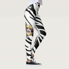 Leggings Personalizadas de Padrão de Zebra Chic