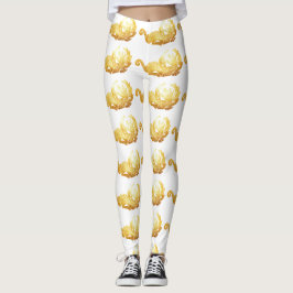 Leggings personalizadas do Dragão ouro