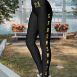 Leggings personalizadas do Groom da Equipe Negra<br><div class="desc">Time Groom! Você encontrou suas leggings de casamento! (também útil para o Team Bride - mude o texto para o traje e a cor do plano de fundo também.)</div>