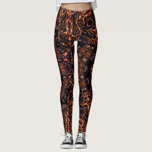 Leggings personalizadas do humor de incêndio front