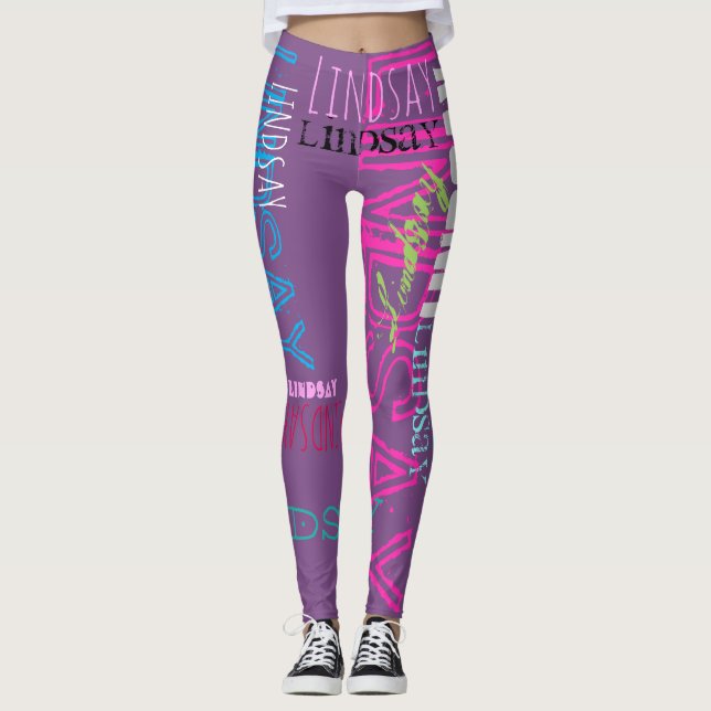 Leggings personalizadas do nome repetitivo 7 letra (Frente)