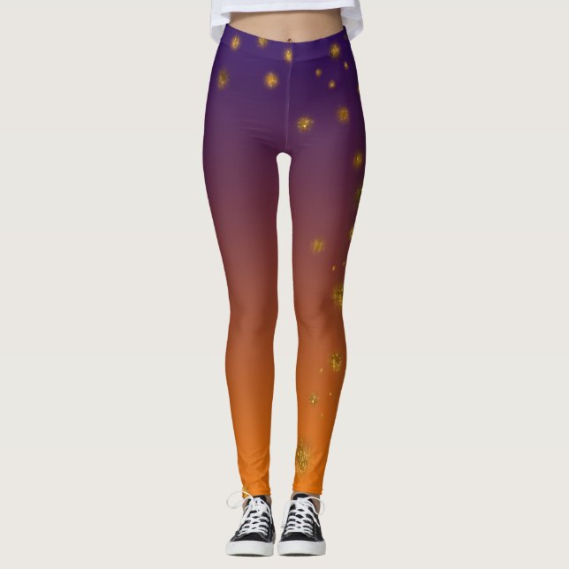 Leggings Personalizadas Douradas Laranja (Frente)