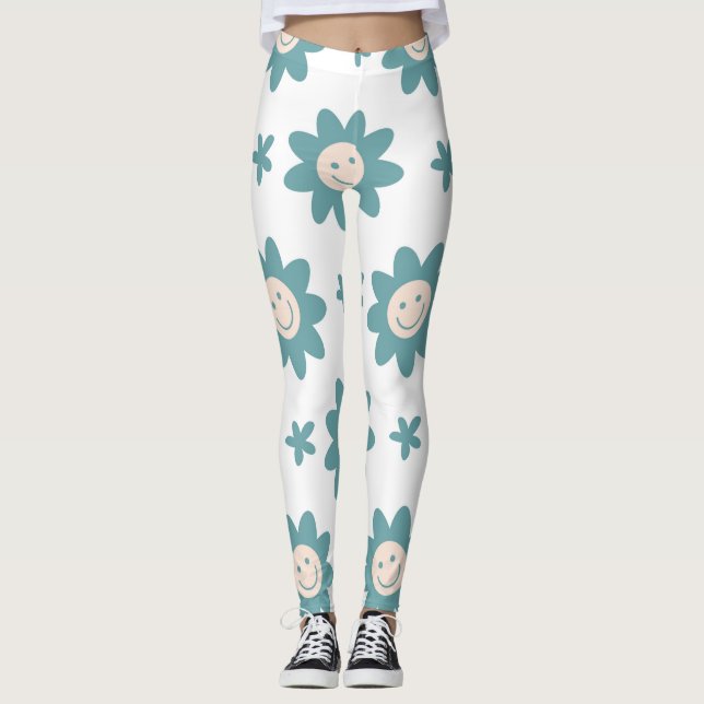 Leggings personalizadas engraçadas estilos florais (Frente)