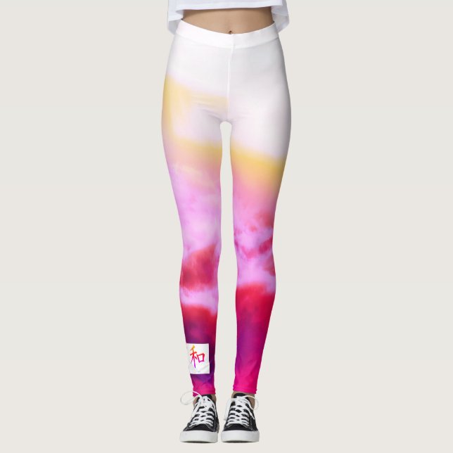 Leggings Personalizadas SUNSET E KANJI PARA PAZ (Frente)