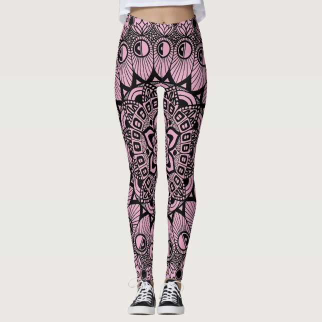 Leggings "Phi" (desenhado à mão, monocromático) (Frente)