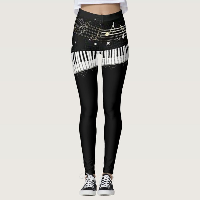 Leggings "Piano Girl" All-Over-Impressão (Frente)