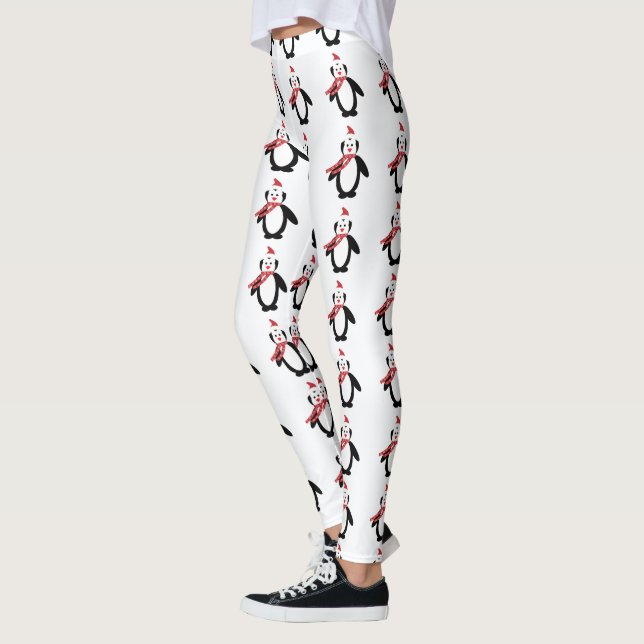 Leggings Pinguins de Natal Bonito (Esquerda)