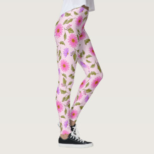 Leggings Pink Lavender Lacy Daisy
