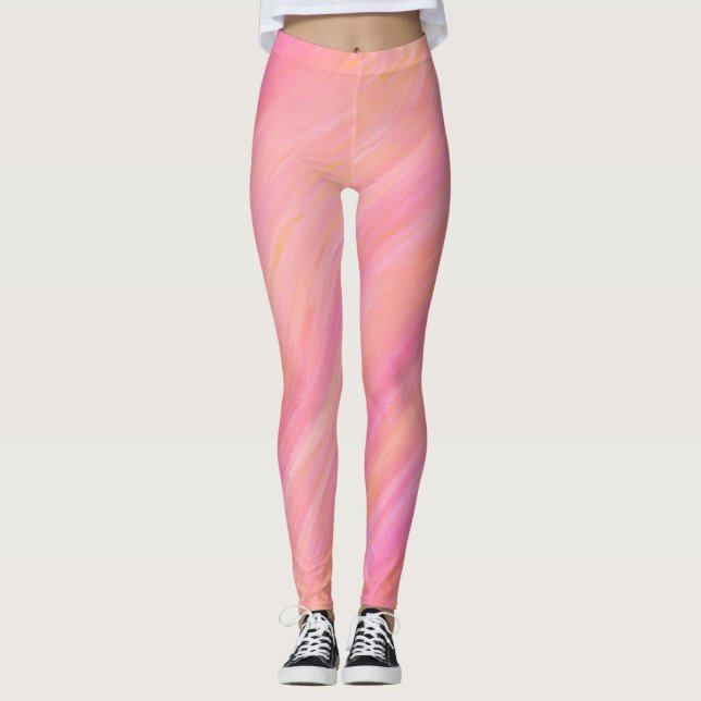Leggings pintadas cor-de-rosa (Frente)