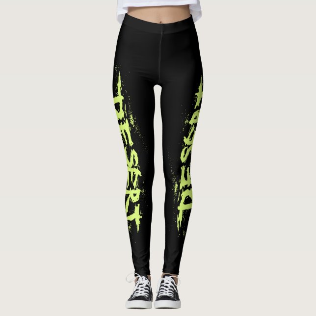 Leggings pretas com logotipo GW (Frente)