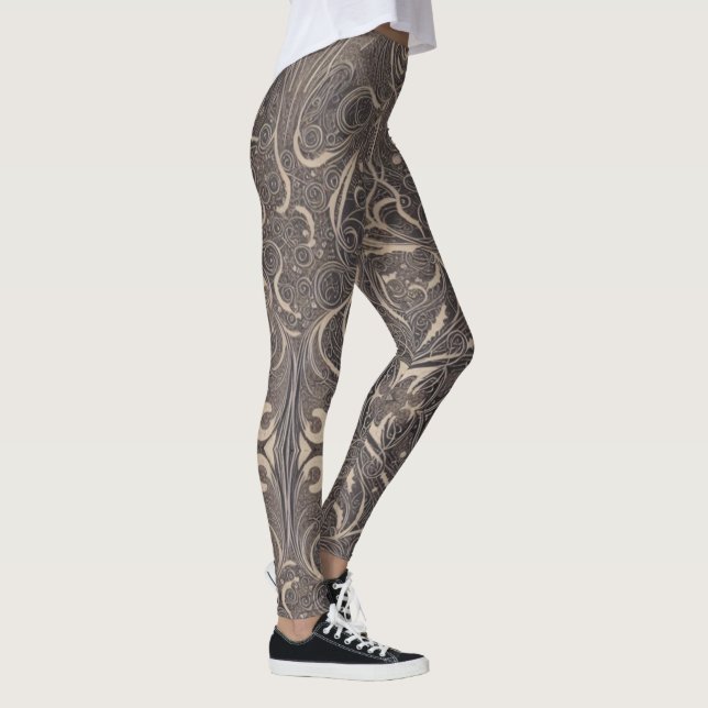 Leggings Pretas com Padrões Góticos (Direita)