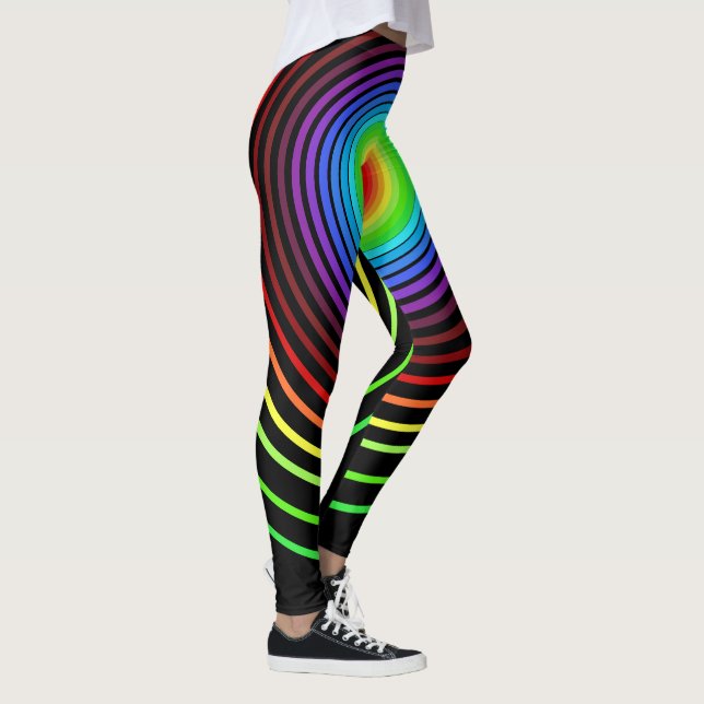 Leggings Pretas Cores Personalizadas Listra (Direita)